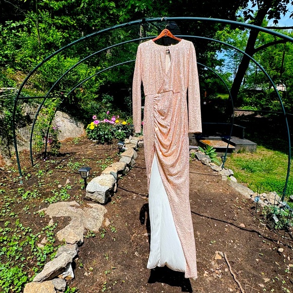 PROM Sequin CHAMPAGNE DRESS - Picture 3 of 14